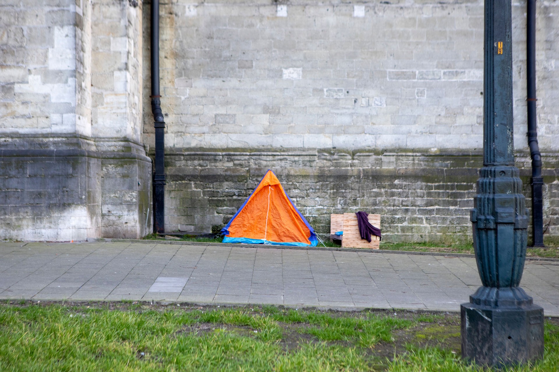 Homeless shelter outside a church